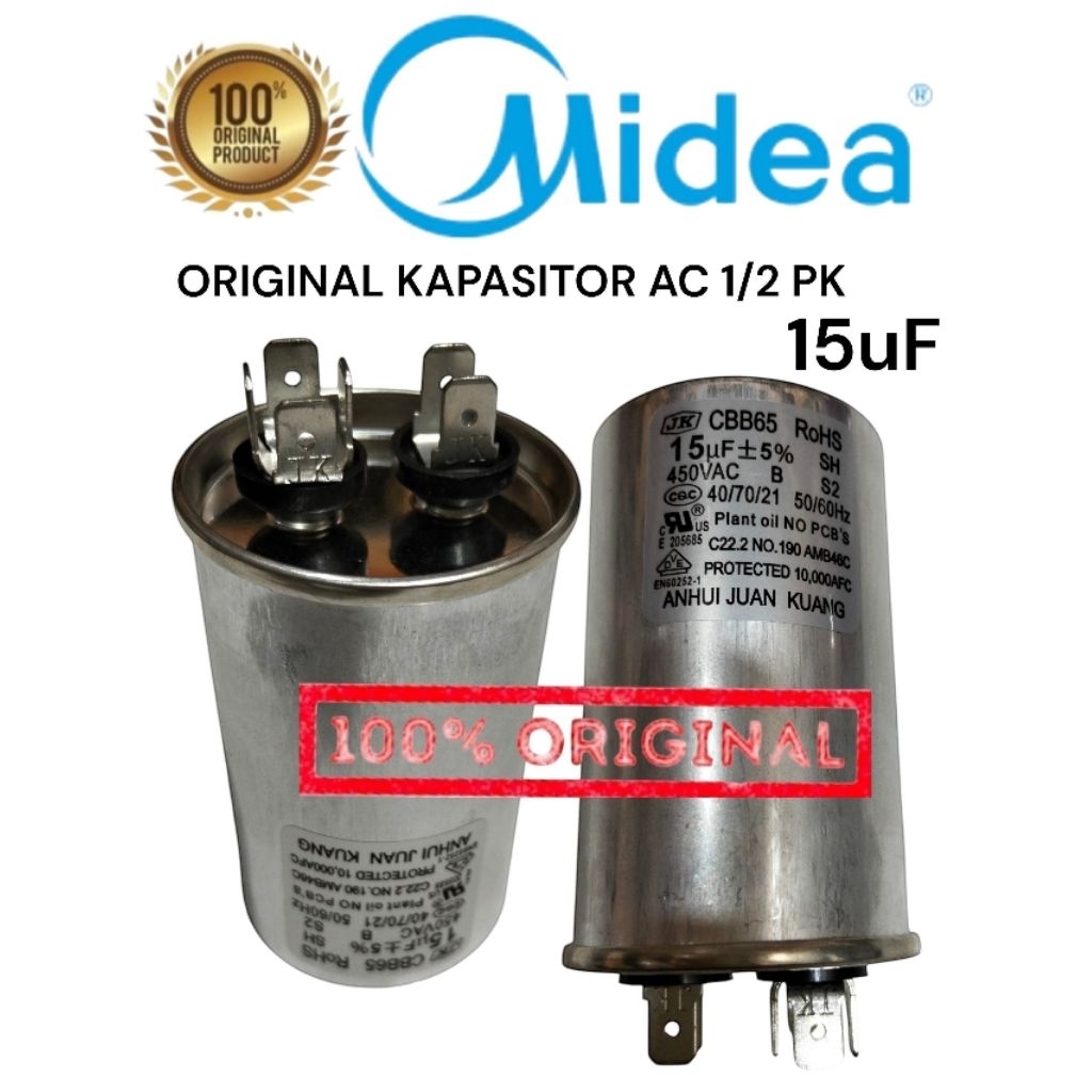 ORIGINAL KAPASITOR AC MIDEA 1/2PK