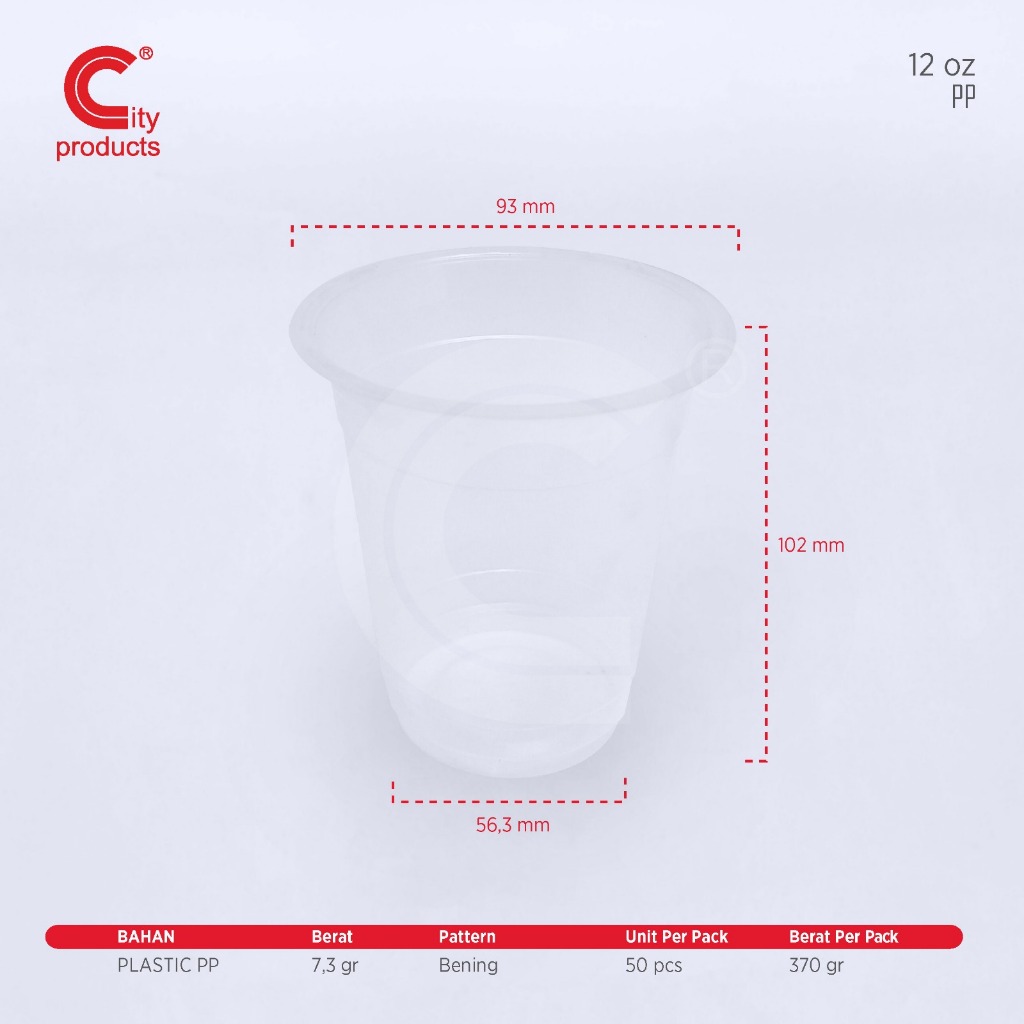 CUP PLASTIK 12 oz PP