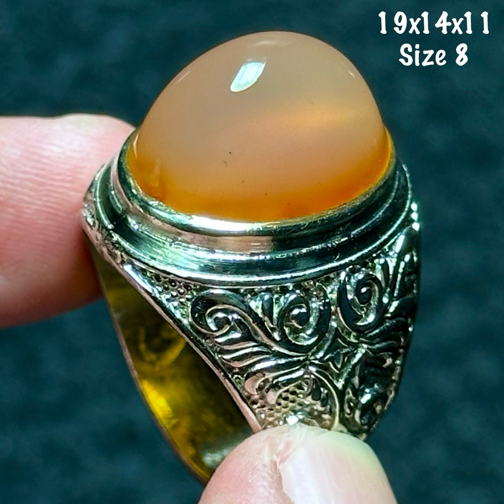 Cincin Batu Akik Natural Obi Nukleus Aquarium Kristal (asli)