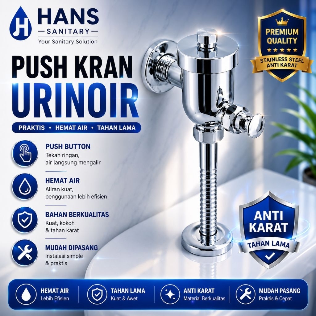 Kran Urinoir/Push Kran Urinal/Flash Valve Urinoir Kuningan