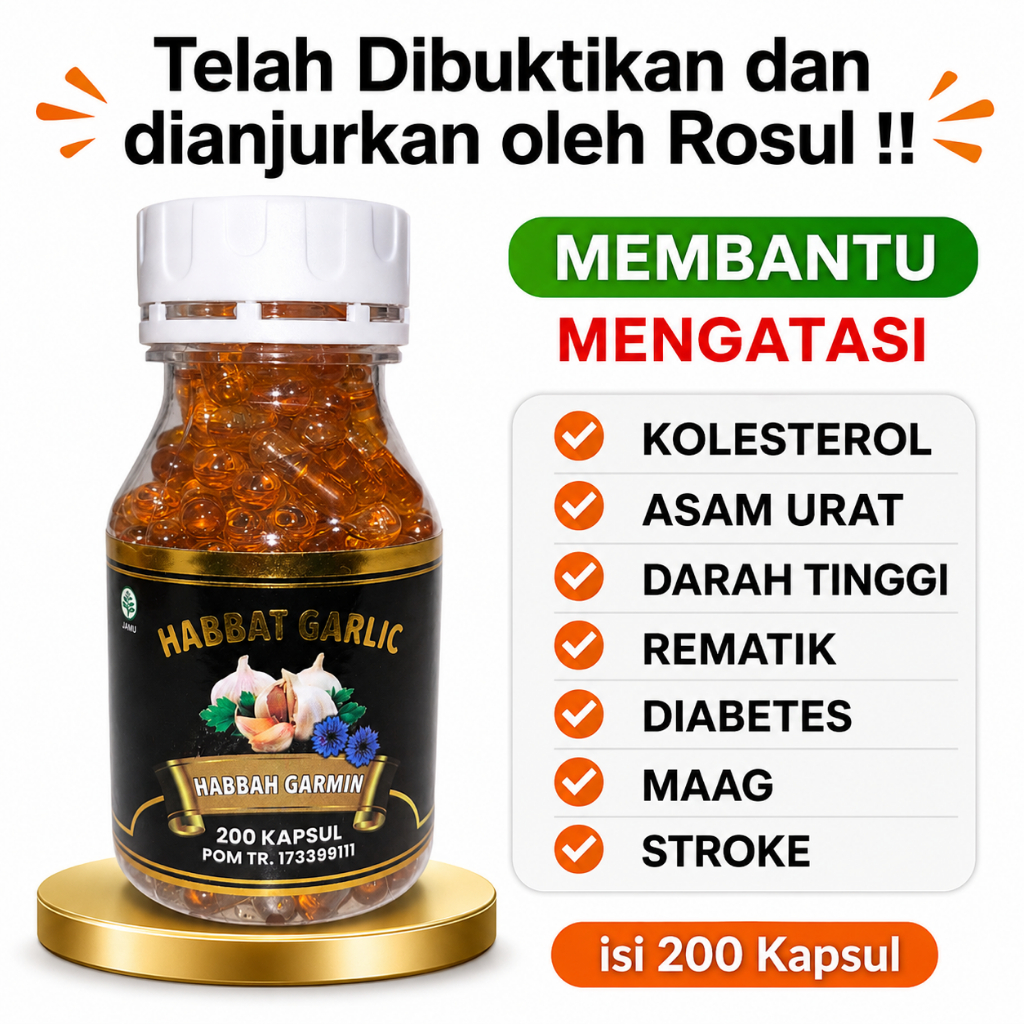 Habbat Garlic | Habbasyi Oil | Habbasy Garlic | Habbatussauda Oil Plus Garlic | Habbah Garmin isi 200 Kps Original