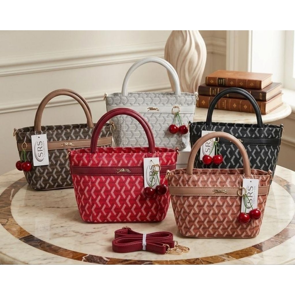 Tas Mini Serut Polos Rara - Desain Elegan, Tali Serut, Warna Natural & Hijau Tua