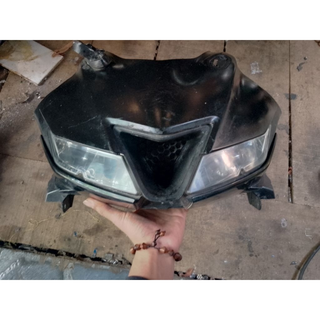 Cover Tameng Reflektor Lampu Depan Headlamp Yamaha R15 V3 fullset kedok plus breket original