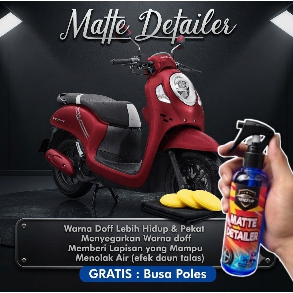 Pengkilap body motor doff/Perawatan cat doff/pengkilap dashboard/helem doff/penghitam karet
