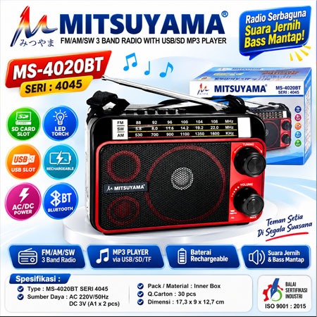 Radio Portable Mitsuyama MS-4045 Usb Sd Mp3 Am Fm/radio jadul/radio mitsuyama