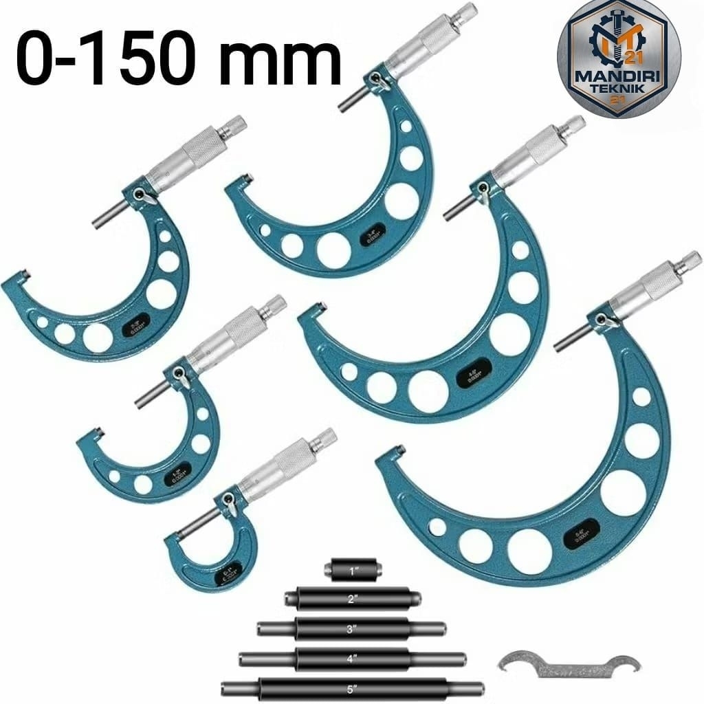 (Ready Stok) Micrometer Set 0-150mm 6 Pcs | LEXEESS Manual Outside Micrometer 0 25 50 75 100 125 150