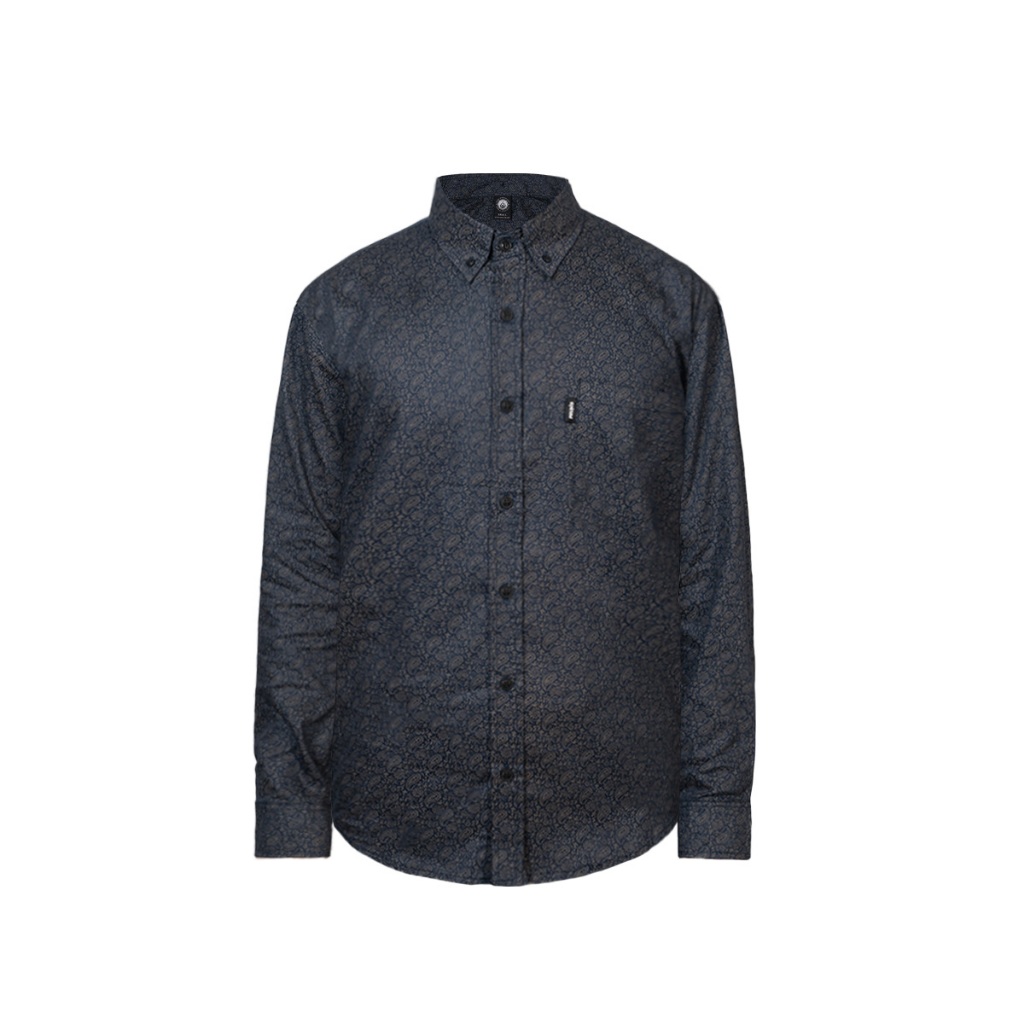Prung Darian Paisley Kemeja Batik Warna Gelap