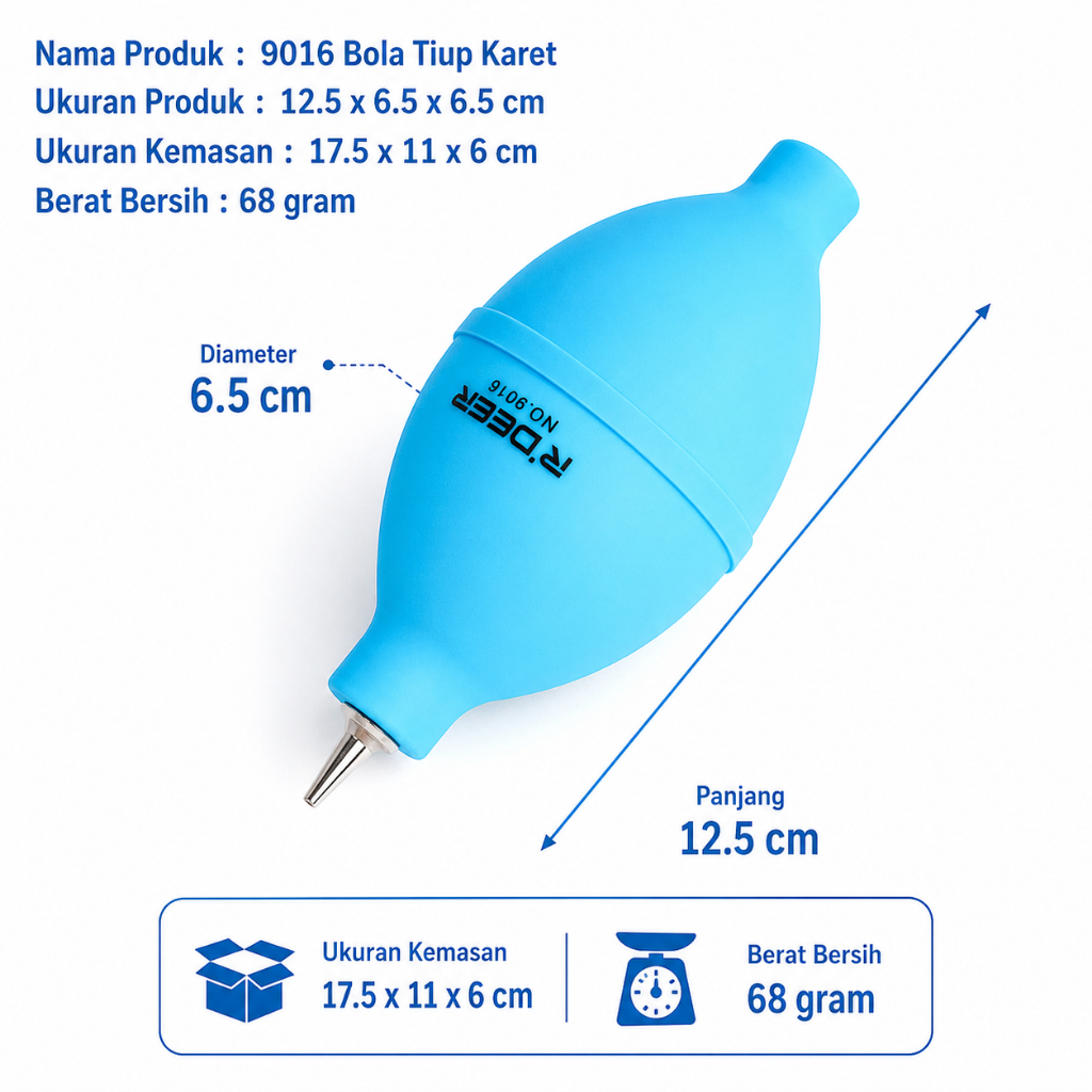 R'DEER No.9016 Blower Debu Manual Karet Air Blower Untuk Kamera Laptop Keyboard Servis HP Elektronik