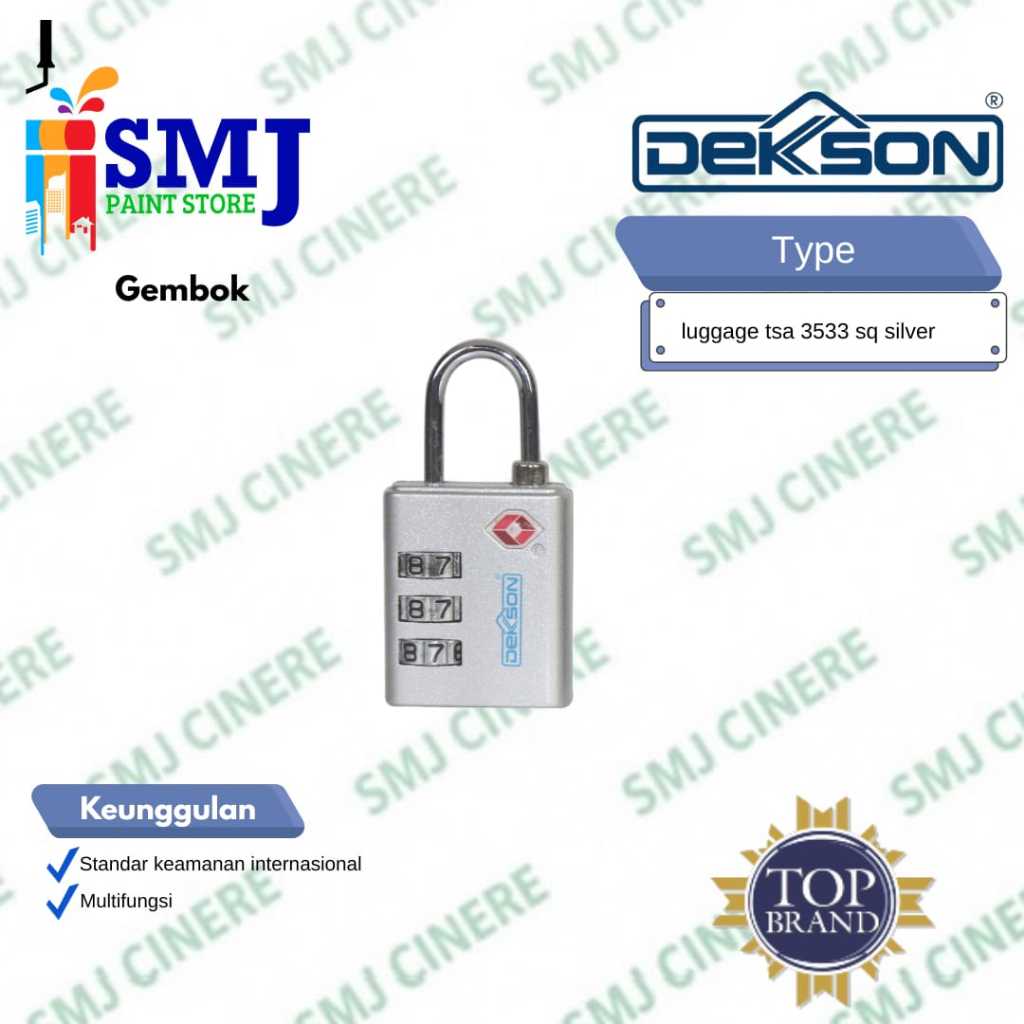 Dekkson Gembok Koper / Padlock Dekkson Luggage TSA 3533 SQ
