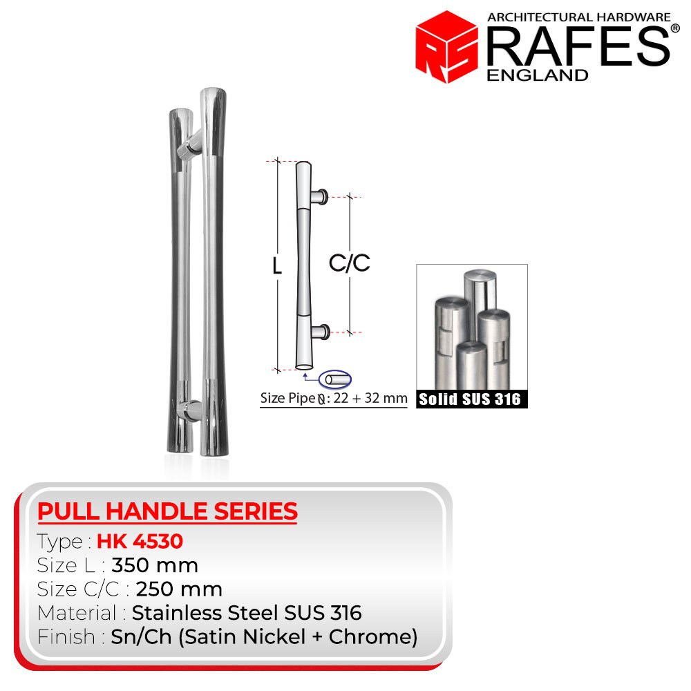 Handle Pintu / Tarikan Pintu Depan RAFES ENGLAND SUS 316 (HK 4530)