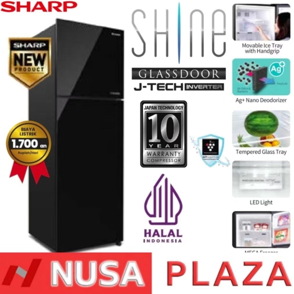 KULKAS SHARP 2 PINTU JTECH-INVERTER PLASMACLUSTER GIGK Series