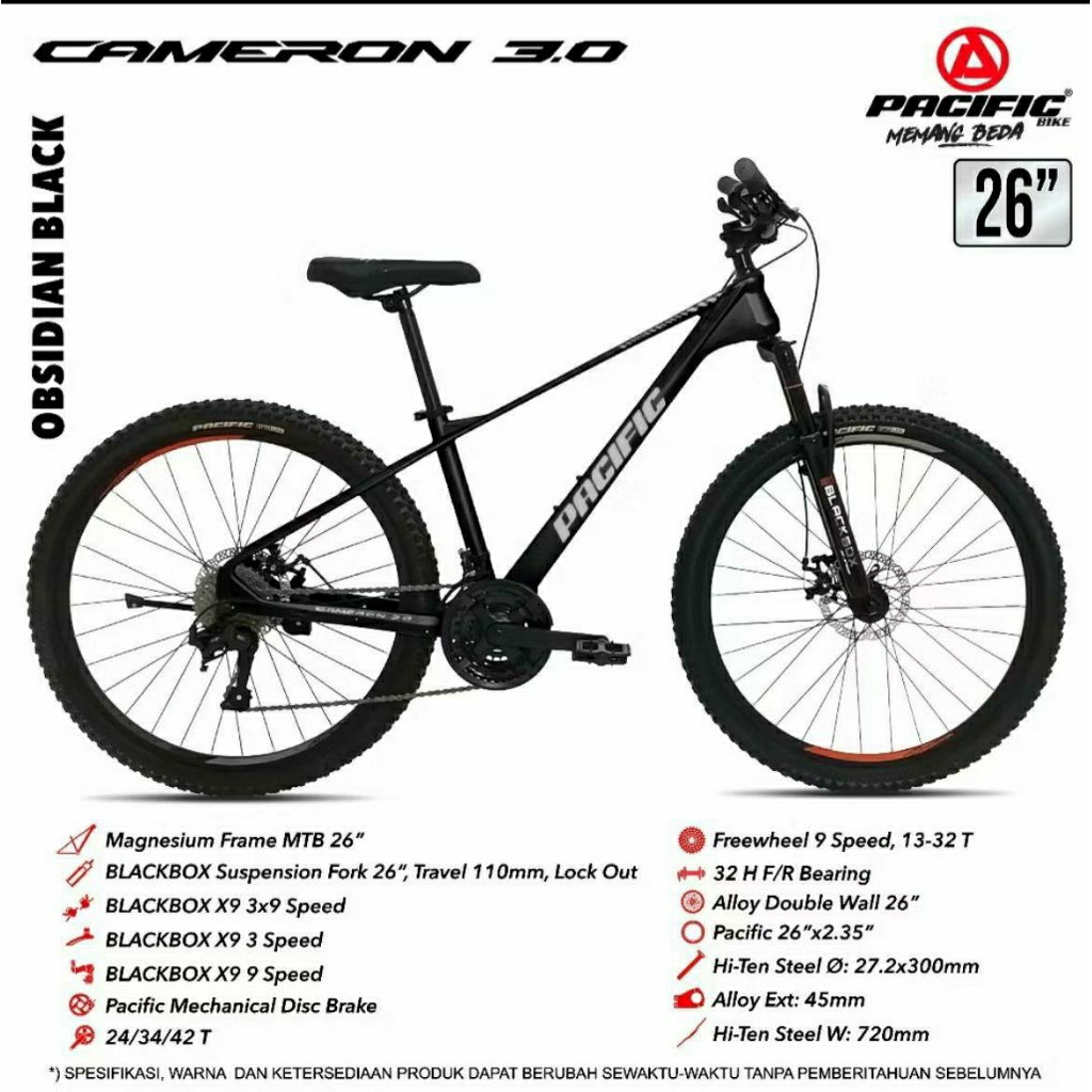 Sepeda MTB 26 inch Merk Pacific Cameron 3.0