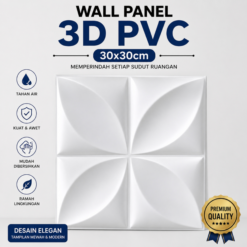 50pcs Wallpaper Dinding 3D Wall Panel PVC – Panel Dinding Stiker Dekorasi Rumah Elegan Modern