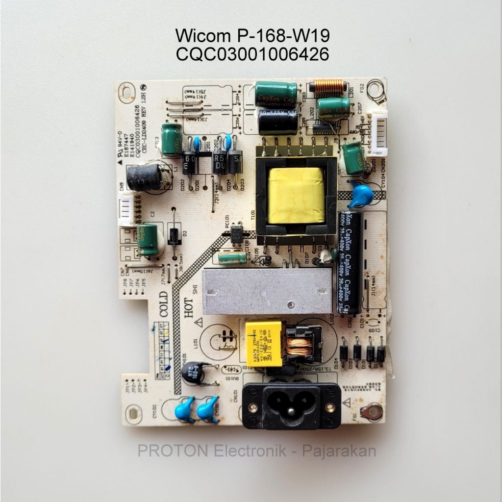 PSU LED Monitor INFORCE IFLED19W-DV Wicom P-168-W19 18.5" Mesin Power Supply CQC03001006426 CEC-LD24