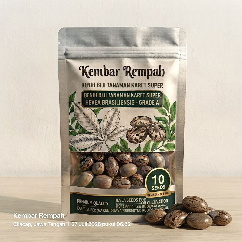 Benih biji karet klon PB 260 super kemasan 10 seeds