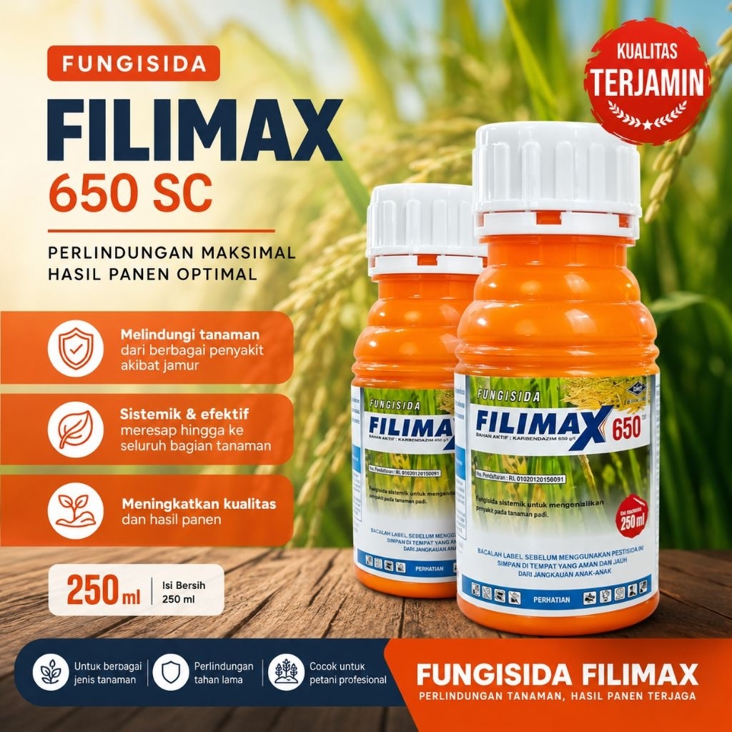 250ML Fungisida Filimax 650SC Cap Kapal Terbang