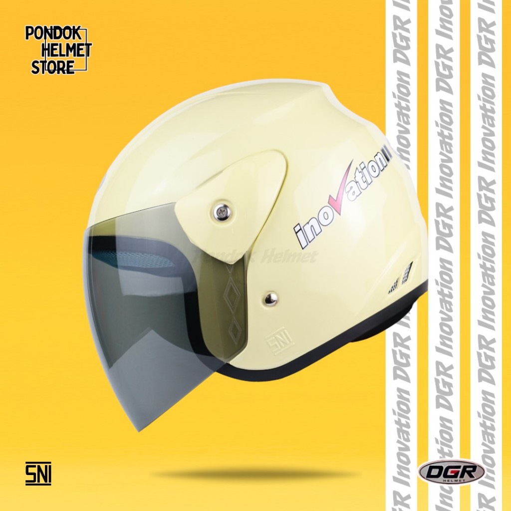 DGR Inovation Solid - Cream - Helm Half Face