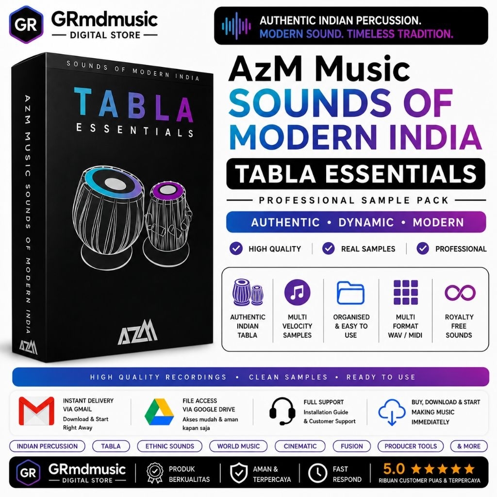 AzM Music Sounds Of Modern India Tabla Essentials - Classical Hip Hop, Pop & EDM