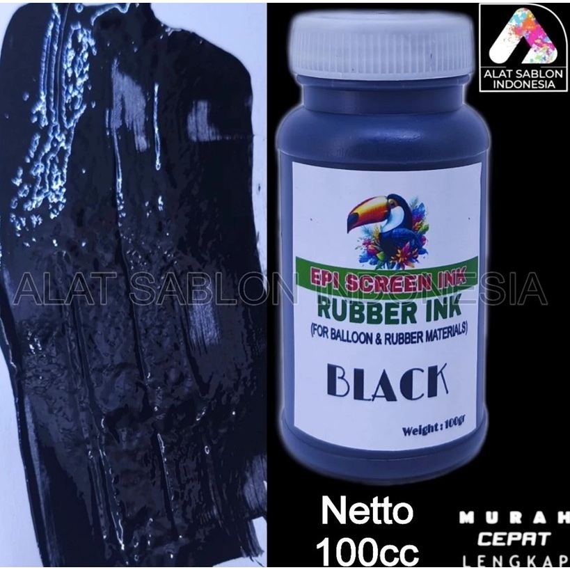 CAT SABLON BALON EPI SCREEN INK BLACK HITAM 100CC / CAT SABLON BALON KARET BLACK HITAM 100CC TINTA S