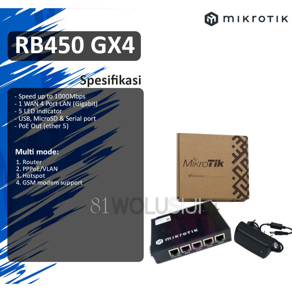 Mikrotik Router Board RB450 GX4 Router indoor Mikrotik RB450GX4