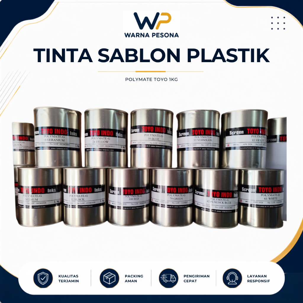 Tinta Sablon Cat Plastik TOYO 1kg | Warna Bervariasi | Sablon Plastik, Tinta Plastik