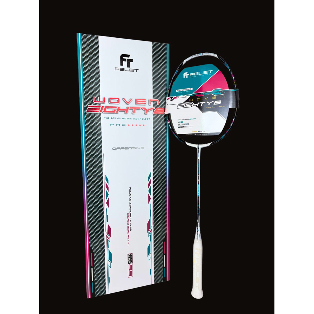 Raket Badminton FELET WOVEN EIGHTY 8 35LBS EIGHTY8 88 Original Felet Racket Bulutangkis