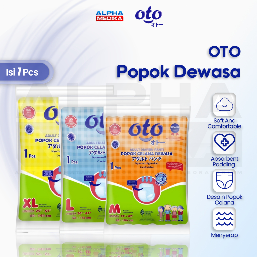 OTO - DIAPERS ISI 1 (SACHET) / Diapers Tipe Celana / Popok Dewasa