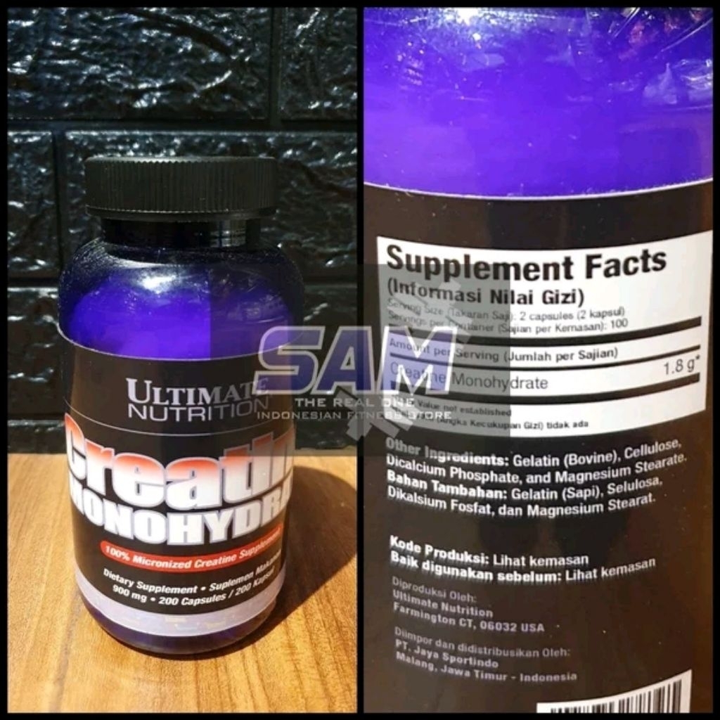 Suplemen Fitness UN ULTIMATE Creatine Monohydrate 200 kapsul Malang