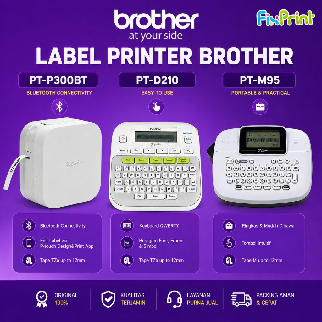 FixPrint Printer Brother P-Touch PT-D210 Label Maker | Printer PT-M95 Label Maker PT M95 | Printer P