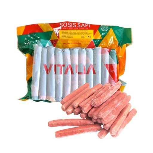 Vitalia Sosis Sapi Horeca  1kg [sosis merah]