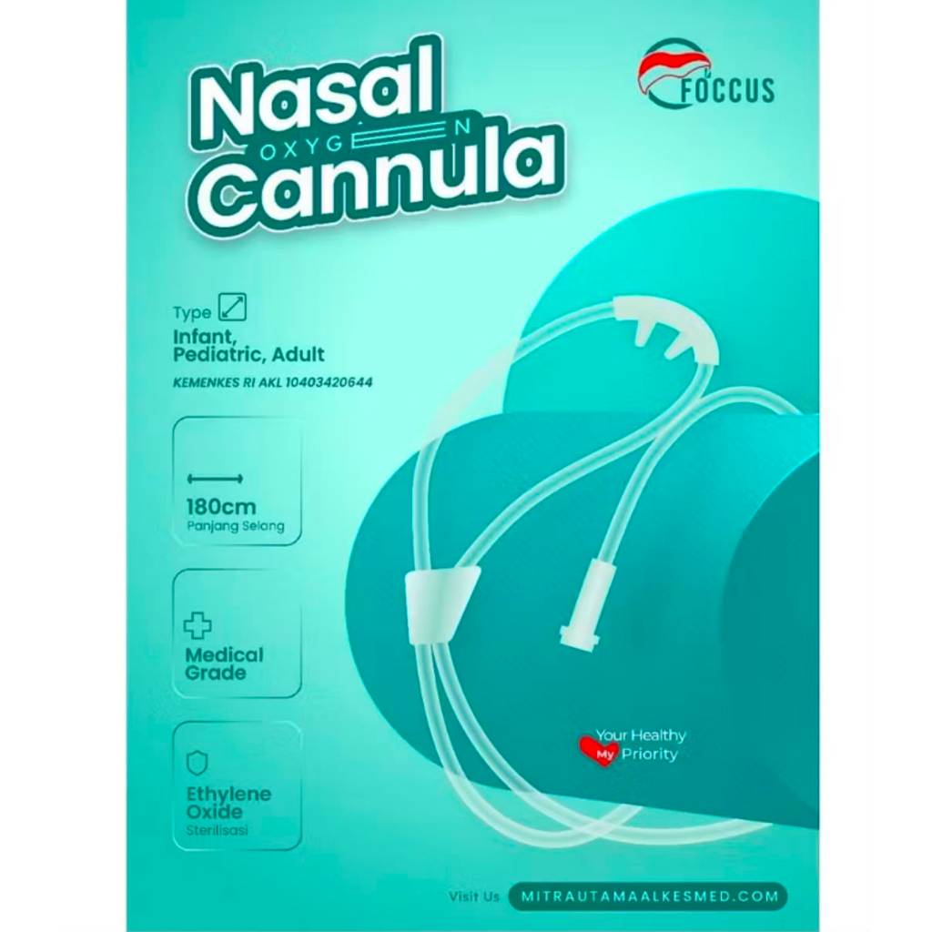 Nasal Oxygen Cannnula Adult Foccus Selang Kanul Oksigen Hidung Dewasa