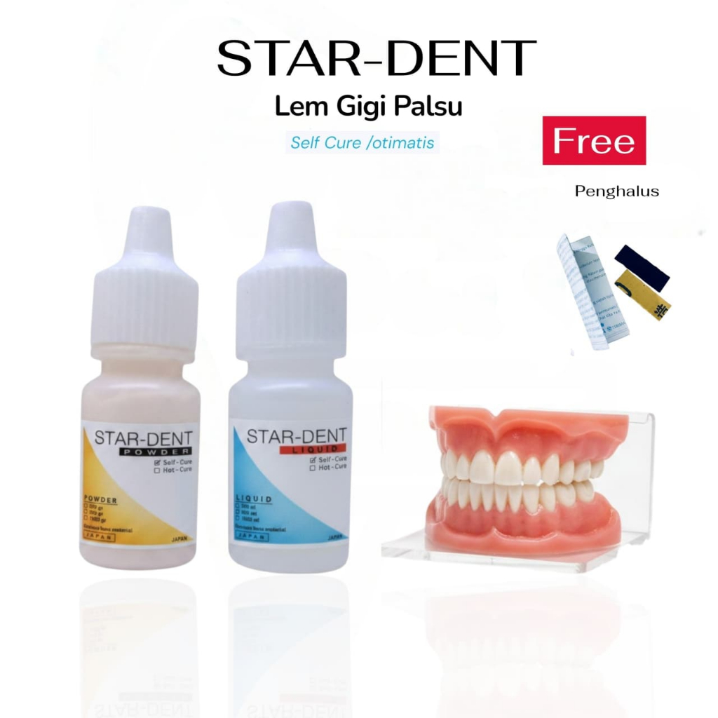 Lem Gigi palsu Yang patah / Lem penyambung Gusian Gigi Palsu patah