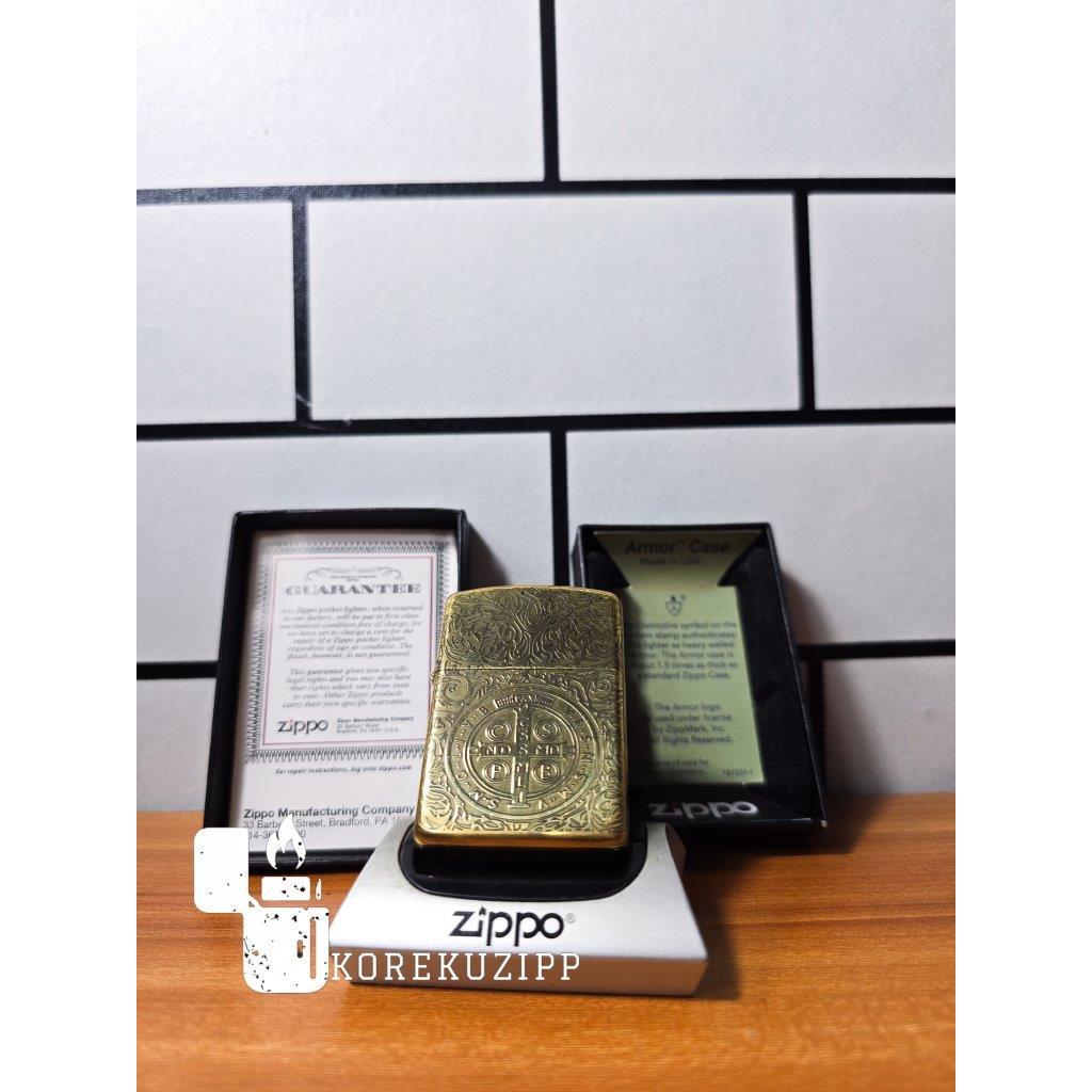 ZIPPO GOLD CONSTANTINE 5 SIDE ARMOR EDITION ORIGINAL WITH SEAL ORANGE GARANSI LIFETIME