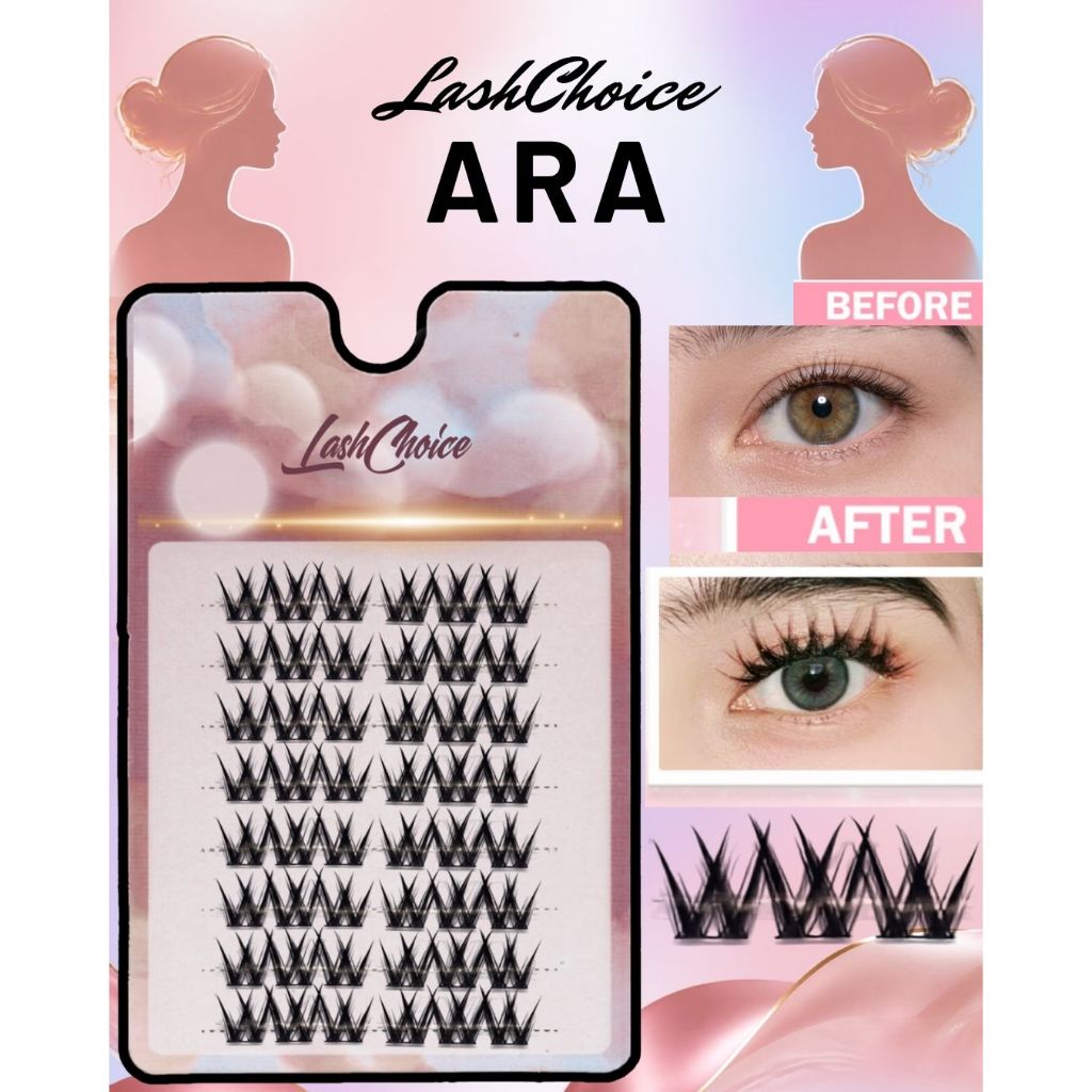 Bulu Mata Palsu ARA Bold GLam  Serat Kapas Fake Eyelash Extension Wanita Lentik 10-13mm