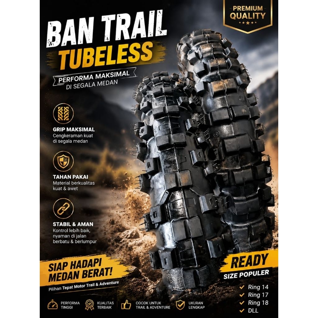 BAN TRAIL COPOTAN KLX, CRF DLL RING 18 DAN RING 21