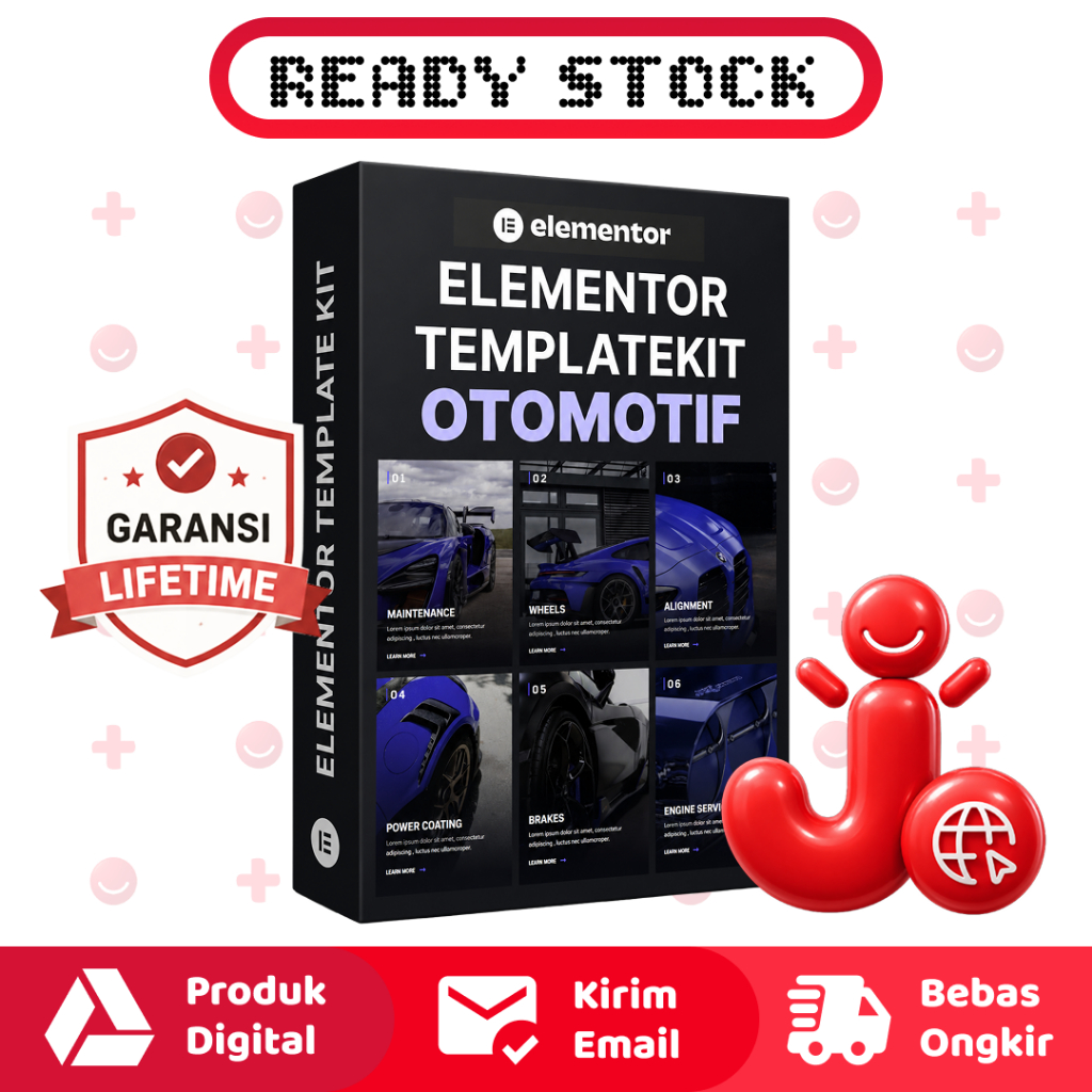 TEMPLATE KIT OTOMOTIF ELEMENTOR - Template Premium Ready Import untuk Elementor Wordpress