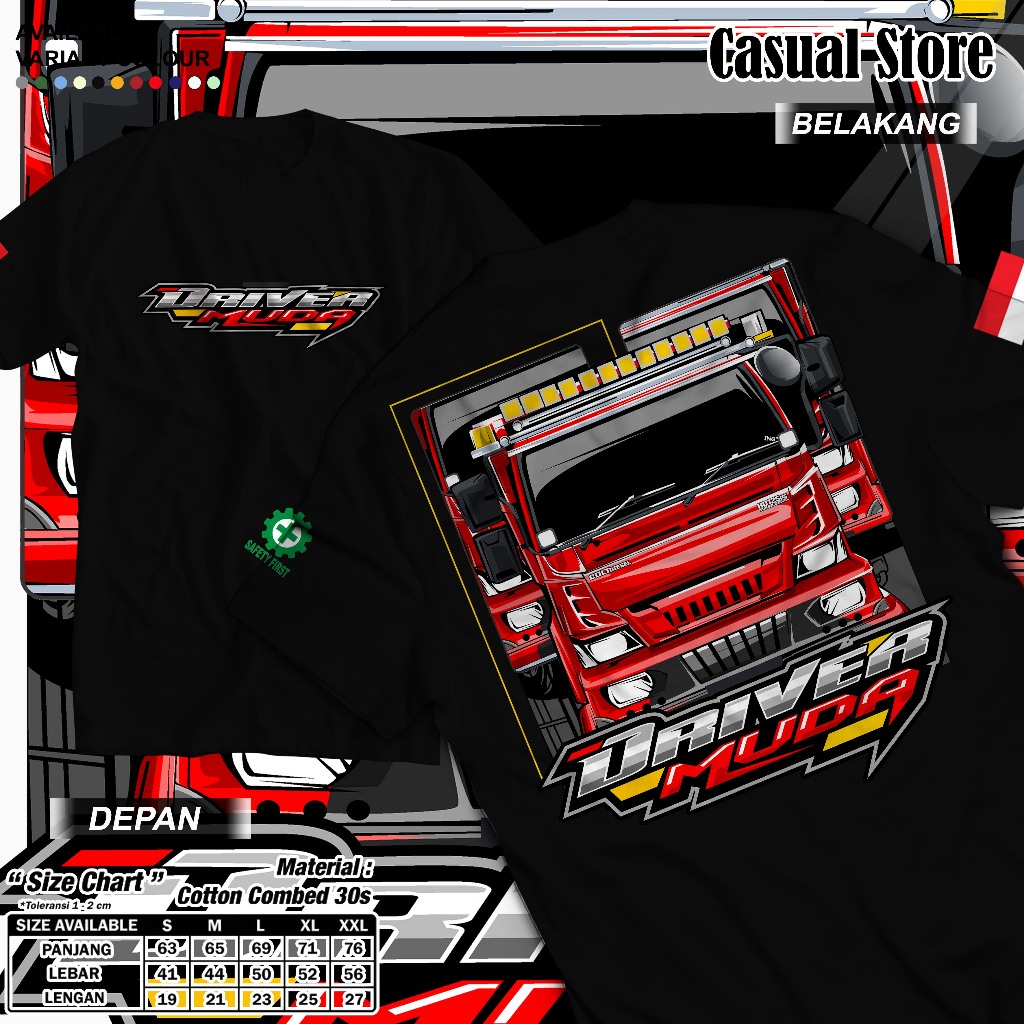 Kaos Driver Muda Indonesia (Driver Truck Hino 500) / Kaos Kata Kata / Kaos Keren