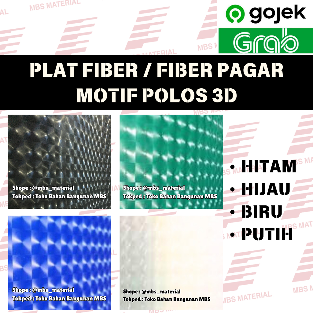 INSTANT & SAME DAY | Plat Pagar Fiber 3 Dimensi / Plat Fiber Pagar 3 Dimensi / Fiber Pager 3 Dimensi