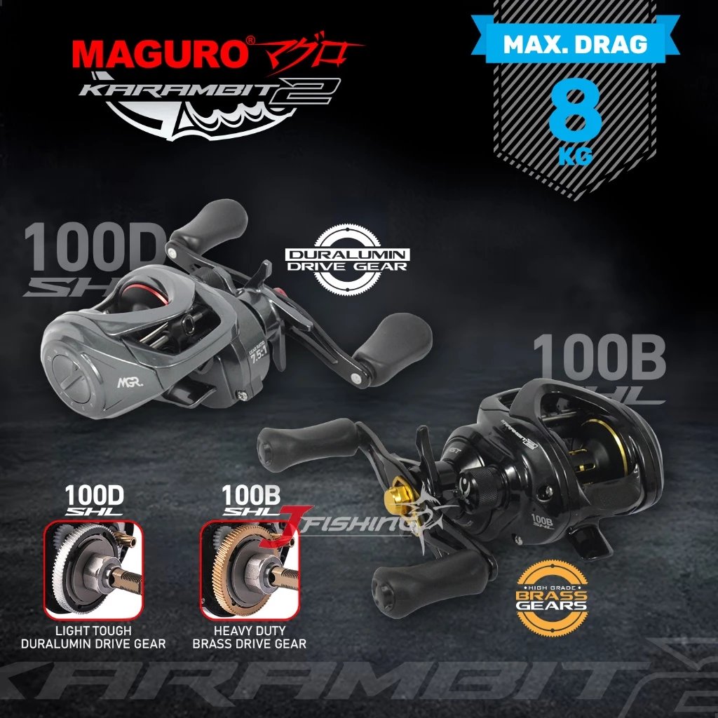 REEL MAGURO KARAMBIT 2nd EDITION | 100D-100B | BAITCASTING | SALTWATER | DRAG CLICKER | 7:5:1 GEAR R