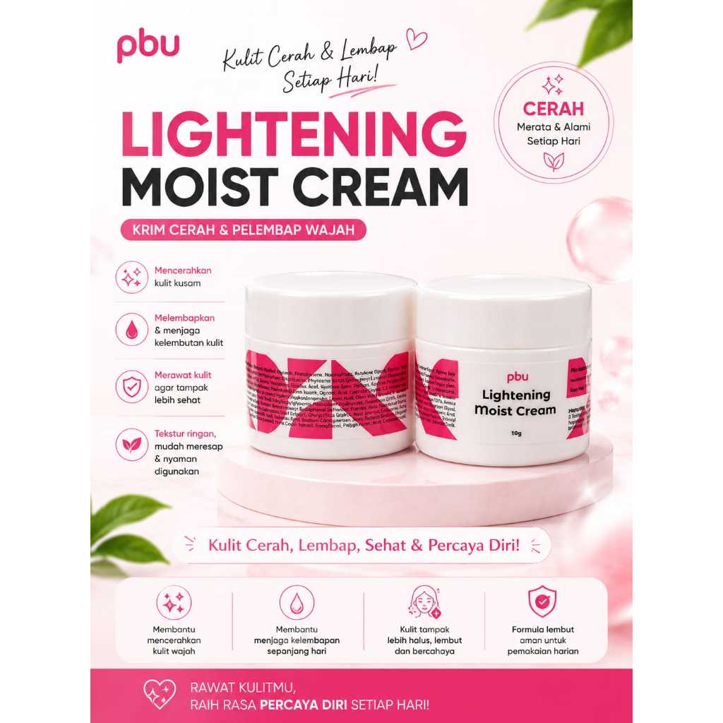 PBU LIGHTENING MOIST CREAM BPOM