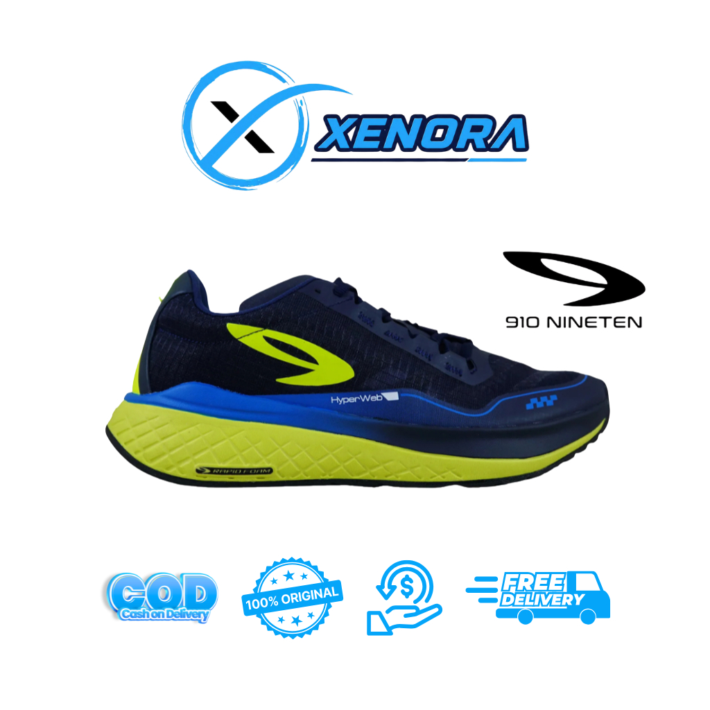 ULTRA EKIDEN 1.0 HITAM IRISH HIJAU NEON BIRU MUDA 910 NINETEN/SEPATU LARI ULTRA EKIDEN 910 NINETEN