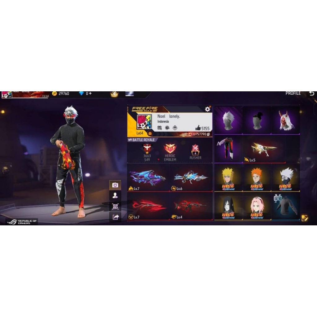 Fitur Lengkap, Akun Sultan Free Fire Terbaru