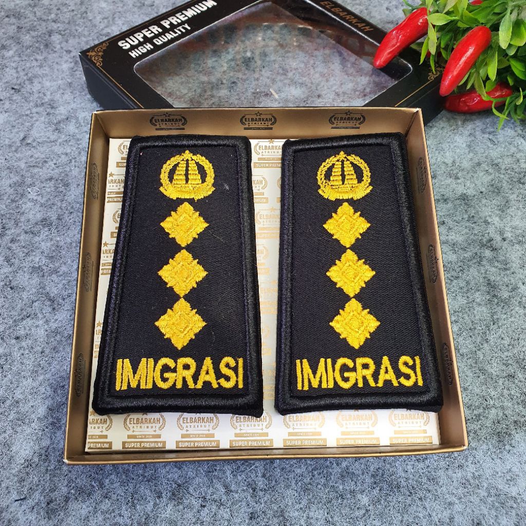 PANGKAT PDH IMIGRASI 4B FULL BORDIR TIMBUL TERBARU ATRIBUT KEMENIMIPAS / LAPAS / IMIGRASI / POLUSPAS