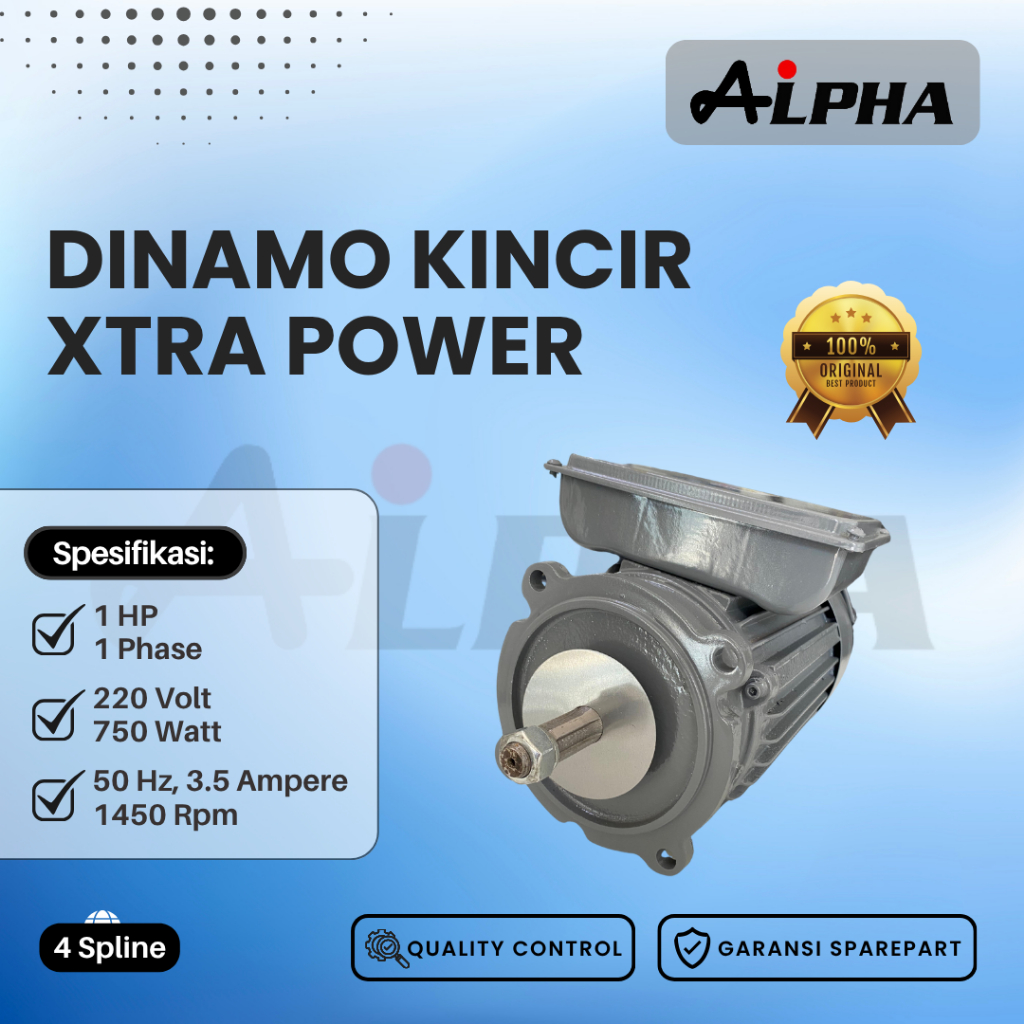 Dinamo/Elektromotor Kincir Air tambak Alpha 1HP 1 Phase