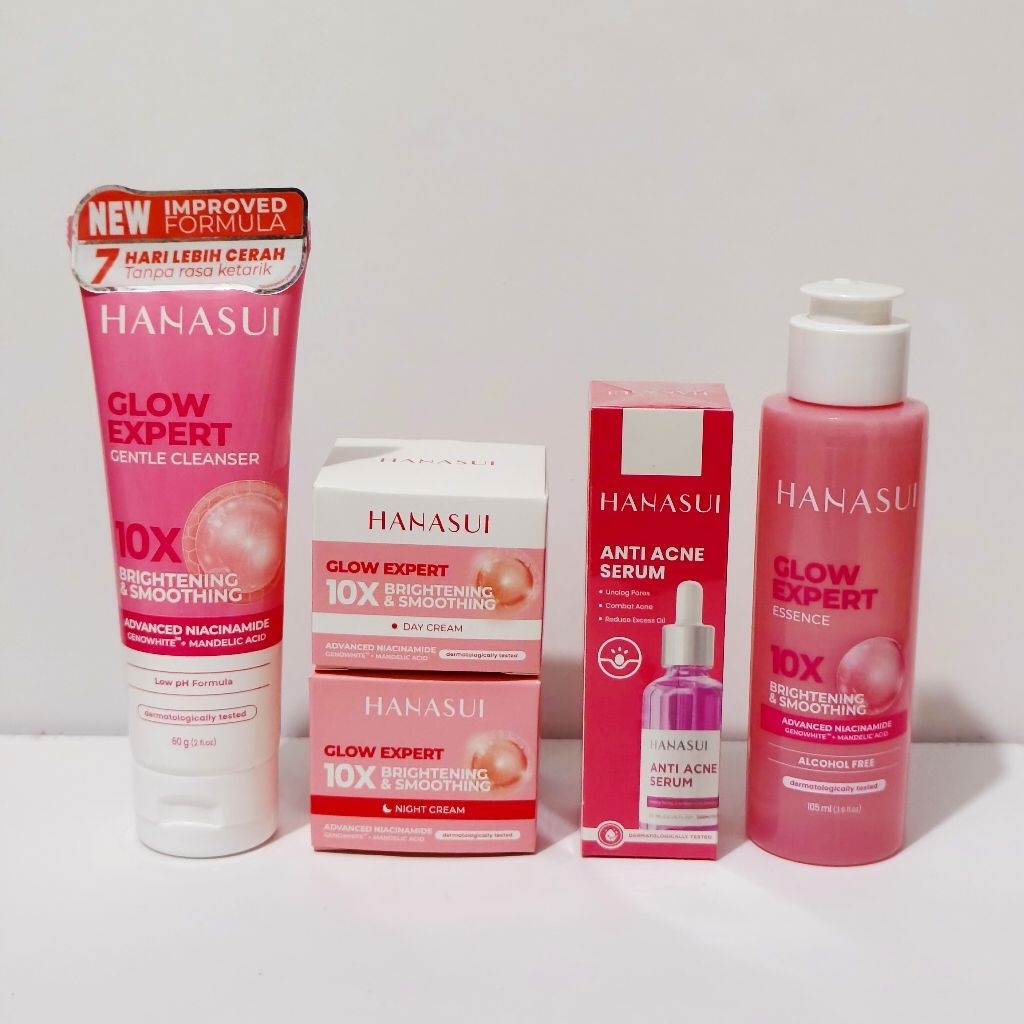 [BPOM] Paket Hanasui 5in1 Glow Expert (Sabun, Cream siang, Cream malam, Toner, Serum)