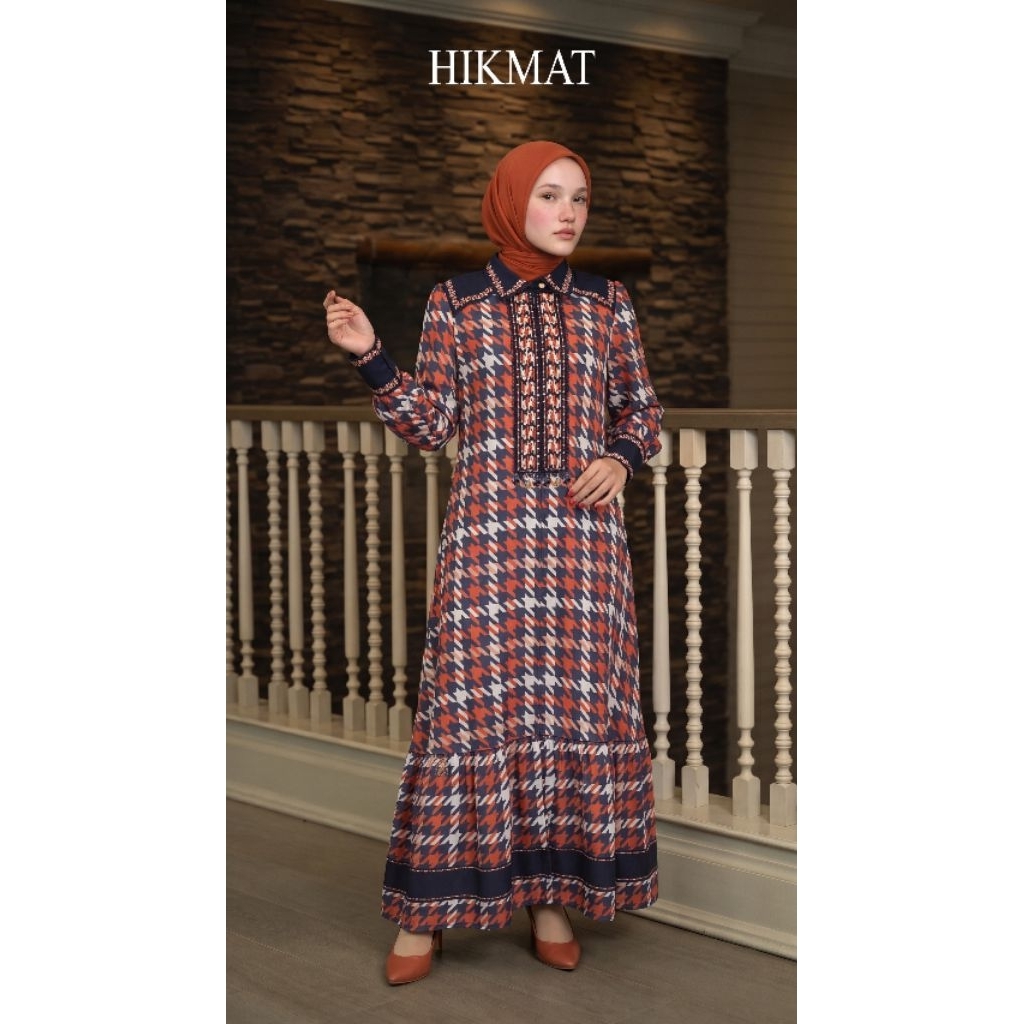 Hikmat Original Fashion A13940 - Abaya Hikmat  - Noerbutikmuslim - Gamis lebaran - Gamis Mewah - Gam