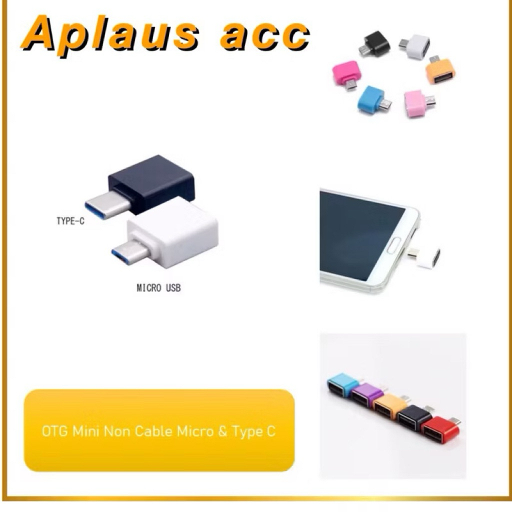 (GROSIRAN 2 ) OTG MINI PERSEGI Micro Usb/V8 dan Type C Port Konektor Non Cable USB Murah