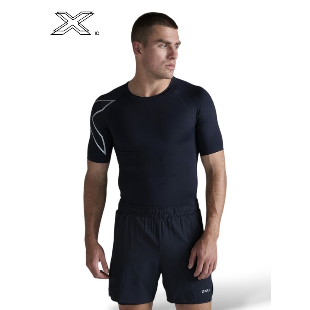 2XU Core Compression Short Sleeve Black Silver