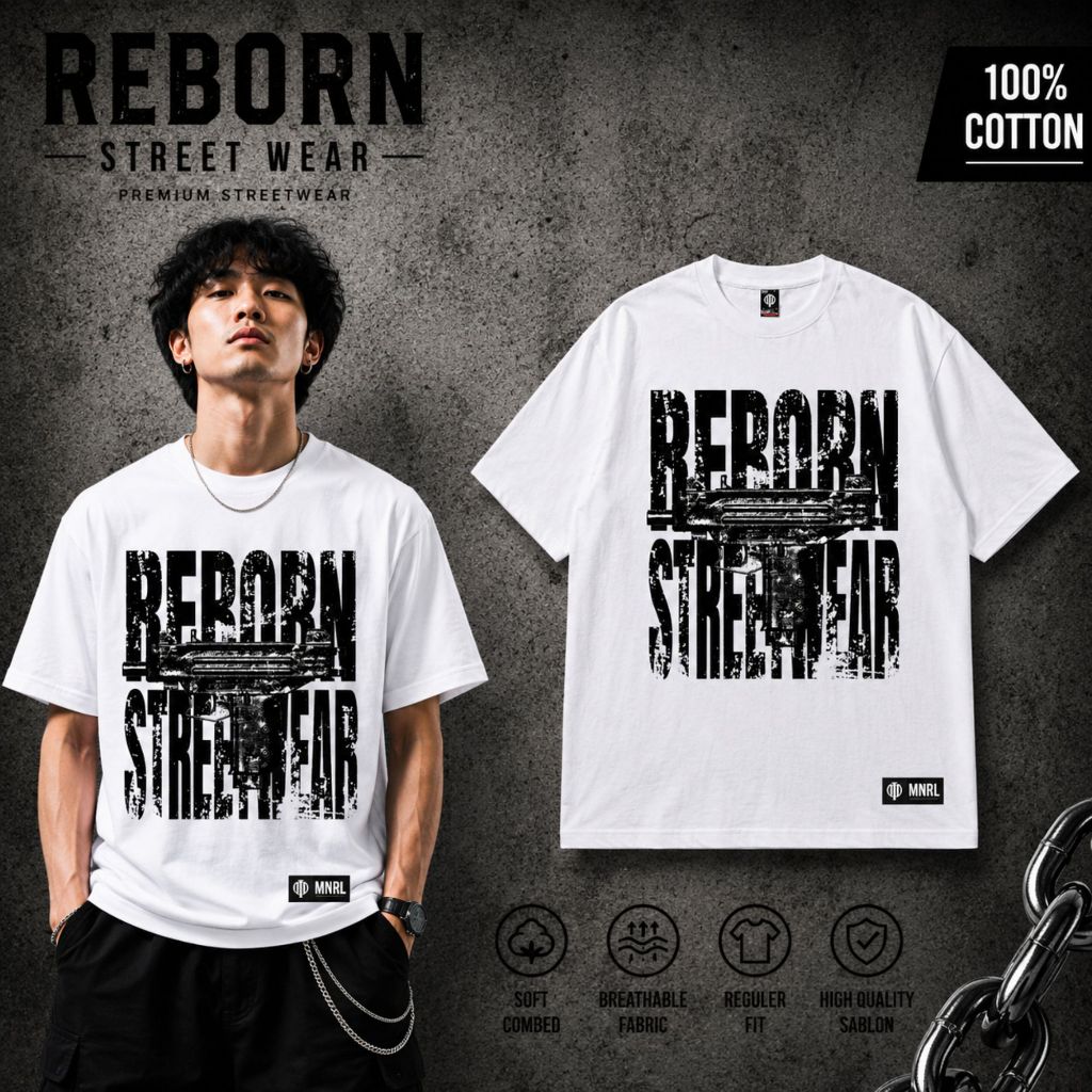 MINORITY MERCHANDISE REBORN STREET WEAR Boxy Unisex Motif Pistol Uzi Combed 20s Plastisol