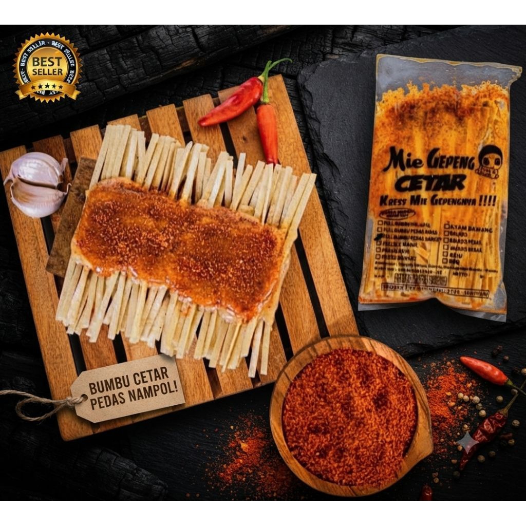 Mie Gepeng Nyonya Cetar Full Bumbu Basah